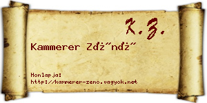 Kammerer Zénó névjegykártya